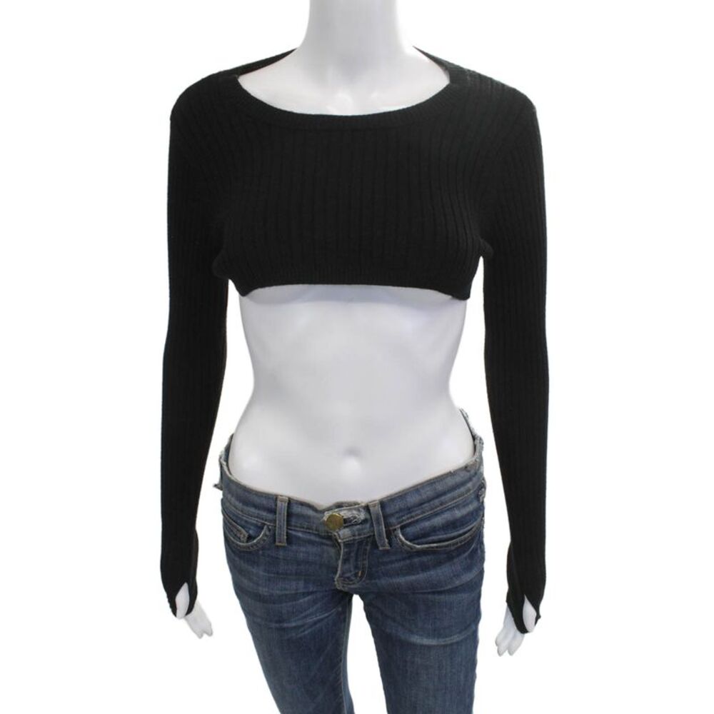Habitual Unisex Sweaters Black Round Neck Long Sleeve pol Size 10